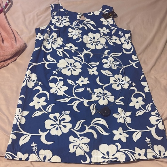NWT Vibrant Floral Sleeveless Dress in Blue and White - Picture 6 of 6